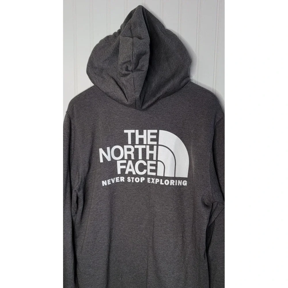 The North Face Pullover Hoodie Men's Size Medium Gray Big Logo